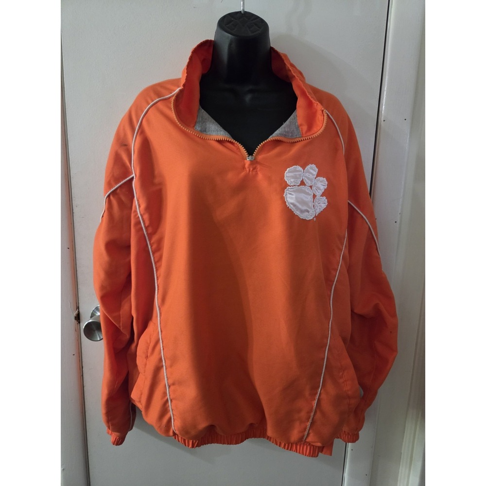 58 Sports GIII Clemson Tigers Medium Windbreaker Pullover Zip Jacket Orange